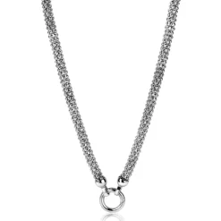 Zinzi zilveren schakelcollier 7mm breed, lengte 45cm ZIC733