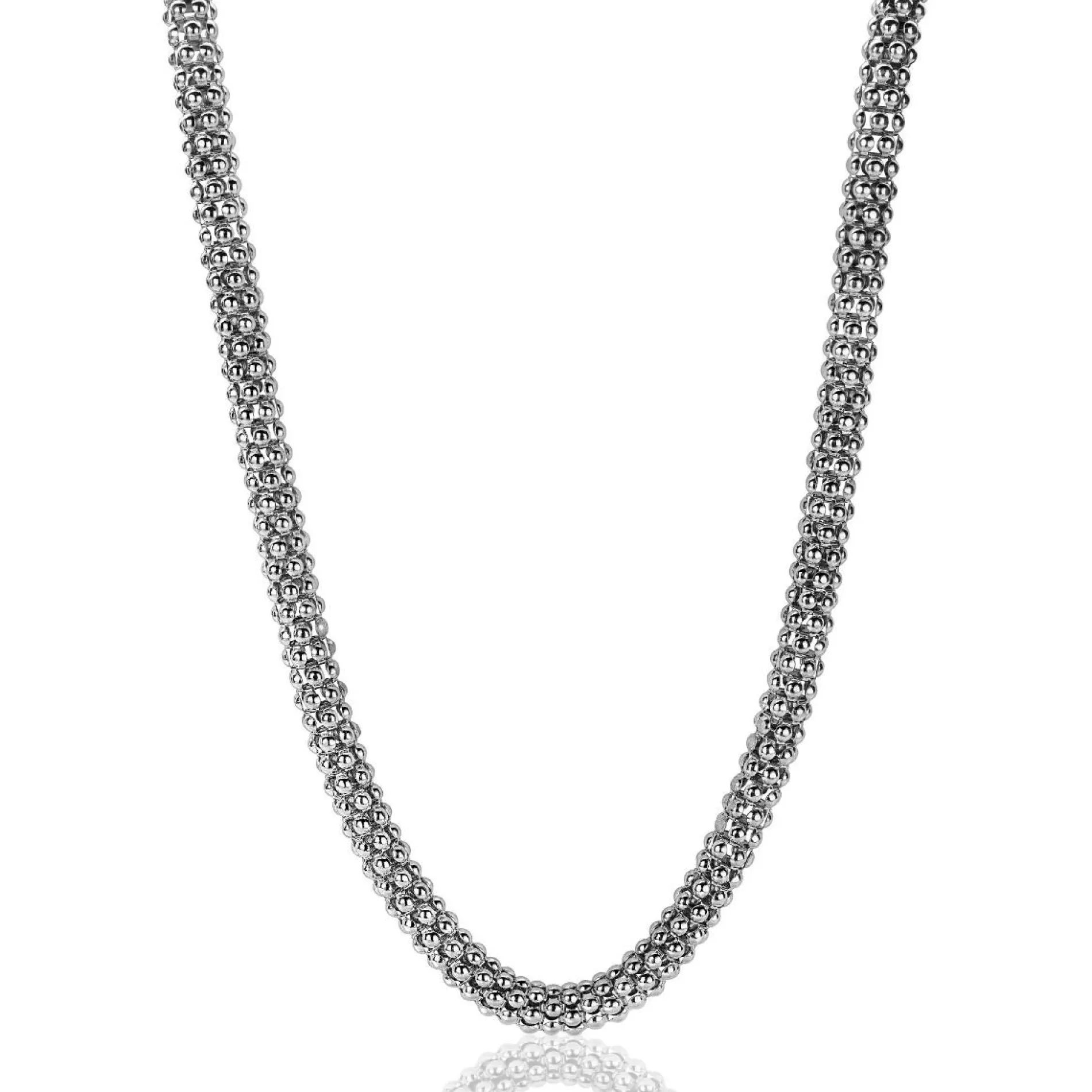 Zinzi zilveren schakelcollier 7mm breed, lengte 45cm ZIC733