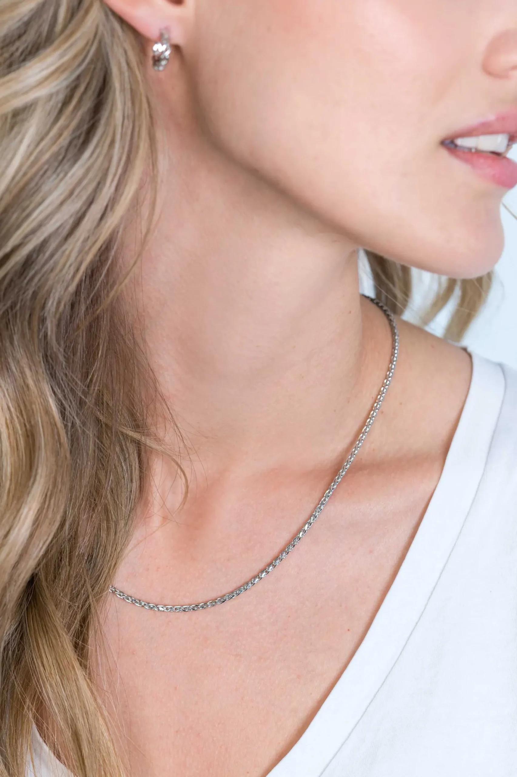 ZINZI zilveren schakelcollier palmier 2mm breed 45cm ZIC1931