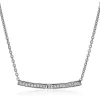 ZINZI zilveren schakelcollier met staafje witte zirconia's 42-45cm ZIC1957