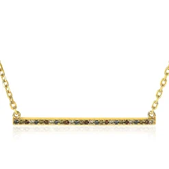 ZINZI zilveren schakelcollier geelverguld met balkje witte zirconia's, groene blauwe bruine kleurstenen 42-45cm ZIC1964G