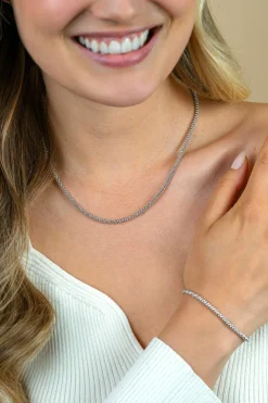 Zinzi zilveren schakelcollier 45cm ZIC1288