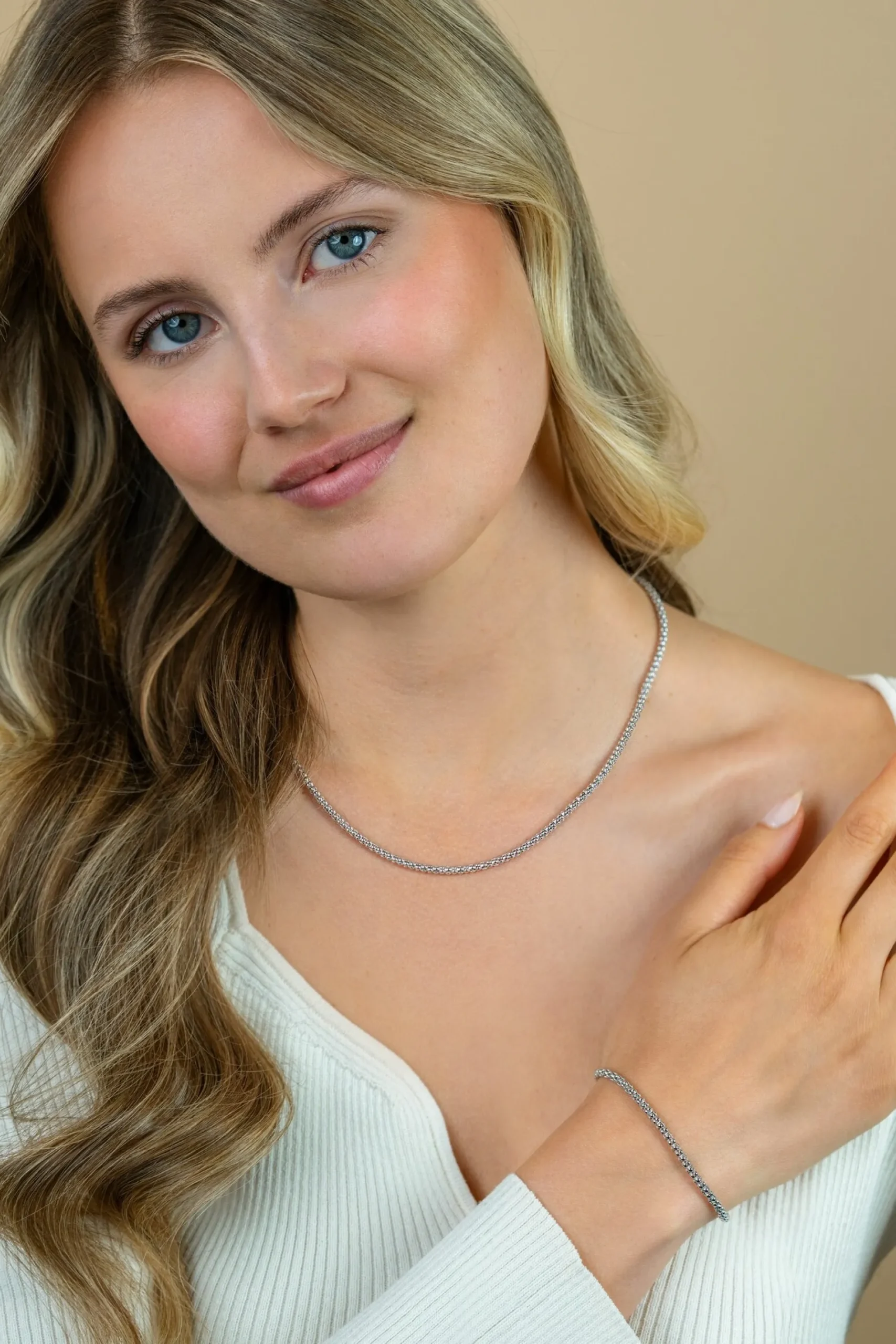 Zinzi zilveren schakelcollier 45cm ZIC1288