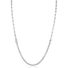 ZINZI zilveren schakelketting met gourmet en vierkante schakels met rechthoekige zetting witte zirconia 42-45cm ZIC2519