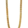 ZINZI zilveren schakelketting geel verguld 4,5mm breed 45cm ZIC1057G
