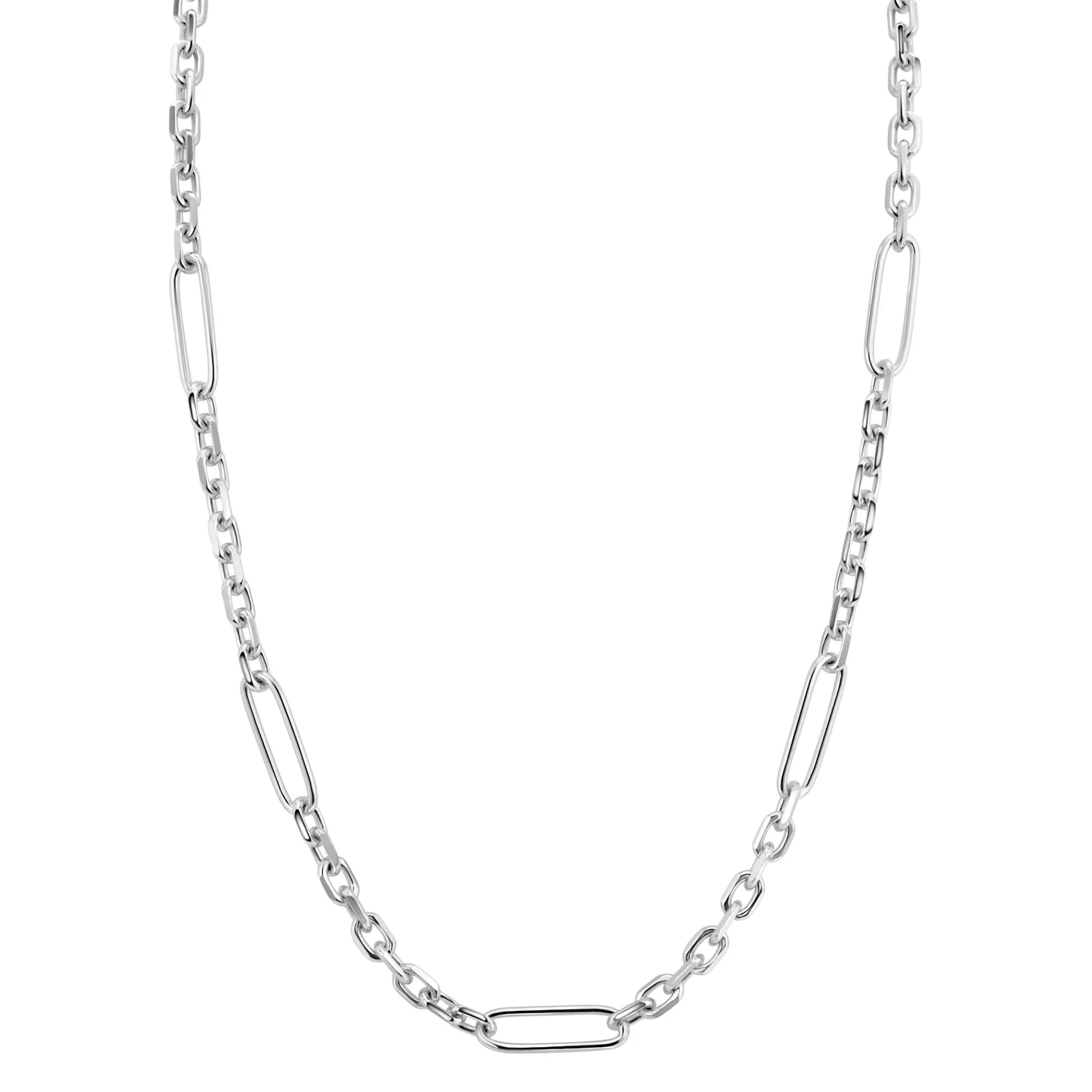 ZINZI zilveren schakelketting met vijf lange ovale schakels 5,5mm breed 43-47cm ZIC2711