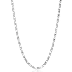 ZINZI zilveren scroll schakelketting, waarbij de schakels een dubbele krul/kronkeling maken 42-45cm ZIC2479
