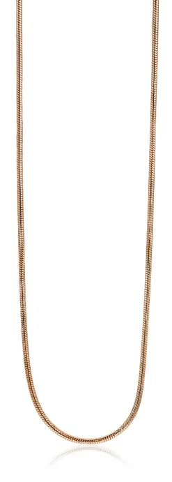 ZINZI zilveren slangen collier rosé verguld 1mm breed 45cm ZISL45R