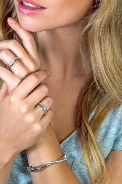ZINZI zilveren slavenarmband kruislings wit ZIA1569