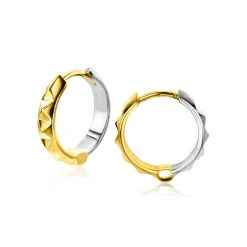 ZINZI zilveren studs oorringen extra 14K geel verguld bicolor 15mm ZIO2167CRG