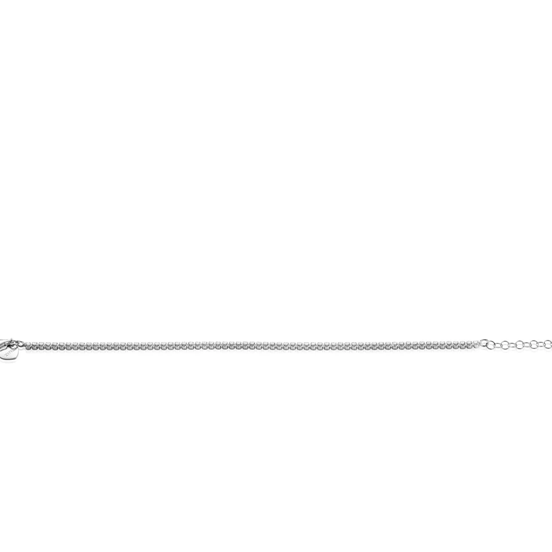 ZINZI zilveren tennis armband 2,5mm breed en bezet met witte zirconia's in ronde kastzettingen 17-20cm ZIA2590