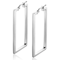 ZINZI zilveren trendy oorringen 40mm in rechthoek vorm buisdikte 2mm ZIO2337L