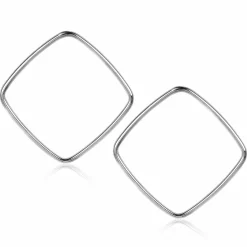 ZINZI zilveren trendy oorstekers 44mm vierkant open ZIO2095