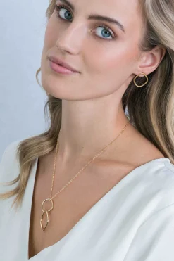 ZINZI zilveren trendy oorstekers 14K geel verguld 23mm vierkant open ZIO2094G