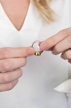 ZINZI zilveren wisselring geel verguld rond ZIR2